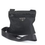 美品 プラダ テスート ナイロン トライアングルロゴ ショルダーバッグ 斜め掛け メッセンジャー ブラック 黒 メンズ EEM DB20-7