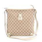 ショッピングＧＧキャンバス 美品 グッチ GG キャンバス アビー 131326 レザー ショルダーバッグ 斜め掛け クロスボディ レディース EWE DC33-8