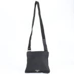 プラダ テスート ナイロン 三角 トライアングル ロゴ レザー ショルダーバッグ 斜め掛け メッセンジャー 黒 メンズ CEE DA1-7