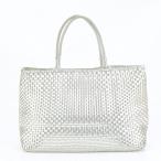 ショッピングアンテプリマ 極美品 アンテプリマ イントレッチオ 編み込み トート バッグ 肩掛け ショルダー シルバー A4 レディース EEE DA15-3