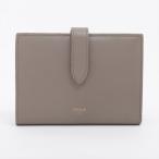 極美品 セリーヌ ラージストラップウォレット グレージュ レザー 二つ折り 財布 コンパクト レディース MMM BT30-21