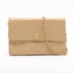 シャネル マトラッセ レザー チェーン ショルダーバッグ 肩掛け ベージュ ハンド 本革 レディース MMM DF52-3