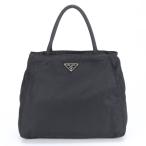 美品 プラダ テスート ナイロン トライアングルロゴ ハンドバッグ トート ブラック 黒 ブランド レディース EUM BY3-7