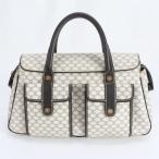 セリーヌ マカダム レザー トート バッグ 肩掛け ショルダー ハンド ブラウン レディース EUM DN14-7