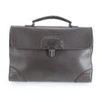 美品 ボッテガヴェネタ イントレチャート レザー ビジネス バッグ 書類鞄 ブリーフケース 通勤 ブラウン A4 メンズ REM DR16-5