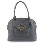 美品 トリーバーチ アマンダ ドーム レザー トート バッグ 肩掛け ショルダー ハンド ブラック 黒 レディース MEM DL8-3