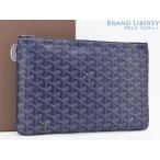 外美品 ゴヤール GOYARD セナ MM クラッチバッグ セカンドバッグ ラージポーチ ネイビーブルー SENAT2MMLTY12CL12P