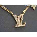 美品 ルイヴィトン LOUIS VUITTON コリエ LV アイコニック ネックレス ペンダント ゴールド ラインストーン M00596