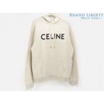 新古品 セリーヌ CELINE ルーズ フーディー コットンフリース ロゴ パーカー スウェット クリーム アイボリー 2Y321765N.01CB