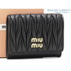 美品 ミュウミュウ MIUMIU マテラッセ カードケース パスケース コインケース 小銭入れ コンパクト財布 ブラック ラムレザー 5MC104 2FPP F0002