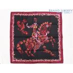 ショッピングエルメス 未使用 エルメス HERMES カレ90 H.d'Origny CHEVAL fleuri 花咲く馬 大判スカーフ ストール ショール プルーン ローズ ノワール H001396S