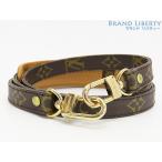 ショッピングショルダーストラップ 超美品 ルイヴィトン LOUIS VUITTON モノグラム ショルダーストラップ 調節不可 ダークブラウン ゴールド金具 J75010