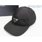 未使用 プラダ PRADA ナイロン トライアングルプレート ベースボールキャップ 帽子 ブラック 1HC231 2HC231