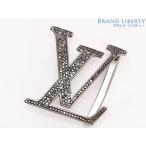 ショッピングイニシャル ほぼ新品 ルイヴィトン LOUIS VUITTON LV イニシャル ラインストーン バックル ベルト用 35MM ブラック ガンメタリックシルバー N10027