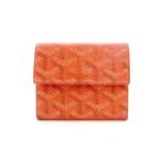 ゴヤール GOYARD マリニー 二つ折り財布 オレンジ レザー コインケース ミニ財布 ロゴ 7-8-304