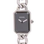 シャネル CHANEL プルミエール 電池式 レディース ブラック文字盤 SSサイズ 22mm シルバーカラー ブレスレット H3248［中古