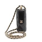シャネル バッグ レディース マトラッセ リップケース チェーンショルダー パテント ブラック CHANEL AP1572 中古