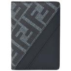 フェンディ カードケース メンズ ダイアゴナル カードケース PVC×レザー ブルー FENDI 7M0349ASICF1O97 中古