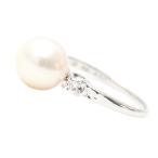  Mikimoto кольцо женский один шарик жемчуг бриллиантовое кольцо 8.1mm. измерения 10 номер K14WG MIKIMOTO б/у 