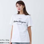 全品5%OFFクーポン☆30日迄☆フェラガモ 11 C466 722283 レディス コットン製 ラウンドネックTシャツ ホワイト