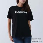 決算セール☆全品5%OFFクーポン☆15日迄☆バーバリー8080324 A1189 BLACK レディース ロゴプリント コットン Tシャツ