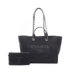 シャネル ドーヴィル ブランドオフ CHANEL キャンバス トートバッグ キャンバス/レザー 中古 レディース