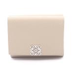 ショッピングLOEWE ロエベ アナグラム トライフォールド ウォレット ブランドオフ LOEWE レザー 三つ折り財布 グレインカーフ レ