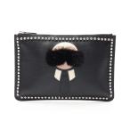  Fendi KARLITO бренд off FENDI кожа ручная сумочка клатч кожа / норка мех б/у men 