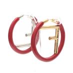 フェンディ エフ イズ フェンディ ブランドオフ FENDI ステンレススチール ピアス GP/レザー 中古 レディース