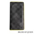 ルイヴィトン 長財布 LOUIS VUITTON 破格本物 ダミエグラフィット ポルトフォイユ・ブラザ 中古 売れ筋 ポイント2倍 送料無料