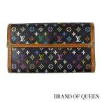 ルイヴィトン 長財布 LOUIS VUITTON 破格本物 マルチカラー インターナショナル ノワール 黒 中古 売れ筋 ポイント2倍 送料無料