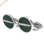 バーバリー BURBERRY カフスボタン メンズ ロゴ 丸形 グリーン シルバー 8037105