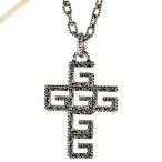 《P6倍_1日23_59迄》グッチ GUCCI ネックレス メンズ スクエアG クロス ペンダント ロゴ クロームシルバー 552395 J8400 0811