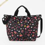 ショッピングレスポ レスポートサック LeSportsac トートバッグ レディース DELUXE EASY CARRY TOTE 2way ネオン風 ロゴ ブラック系 4360 E481 ◇