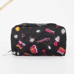 レスポートサック LeSportsac ポーチ レディース RECTANGULAR COSMETIC ネオン風 ロゴ ブラック系 6511 E481【5%OFFクーポン】