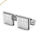 バーバリー カフスボタン BURBERRY メンズ チェック柄 スクエア シルバー 8015273◇