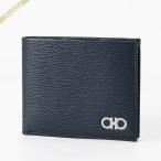 《クーポン》フェラガモ 二つ折り財布 Ferragamo カーフレザー ネイビー 66A063CALF DO/NE---744-850