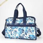 《P5倍_9日23:59迄》レスポートサック ボストンバッグ LeSportsac DELUXE MED WEEKENDER 花柄 ブルー×ホワイト系 4318 E478