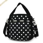 レスポートサック ショルダーバッグ LeSportsac SMALL JENNI 2way ミニトートバッグ 水玉 ドット柄 ブラック ホワイト 8056 D786