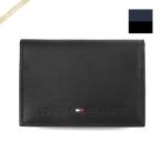 トミーヒルフィガー 名刺入れ TOMMY HILFIGER メンズ レザー カードケース ブラック ネイビー 31TL20X014 001□