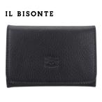 イルビゾンテ カードケース 名刺入れ IL BISONTE ブラック パスケース 定期入れ IC ID カードホルダー レザー 本革 SCC004