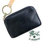 イルビゾンテ コインケース 小銭入れ IL BISONTE SCP017 PV0005 BK110B BLACK ブラック ファスナー コインパース イヤホンケース ポーチ カード レザー 本革