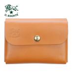 イルビゾンテ カードケース 名刺入れ IL BISONTE パスケース コインケース レザー 本革 キャメル ヤキヌメ 茶色 定期入れ ミニ財布 二つ折りSCC032