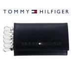 ショッピングトミーヒルフィガー トミーヒルフィガー キーケース 6連 6本 TOMMY HILFIGER レザー 本革 31TL17X005 001 BLACK ブラック キーリング キーホルダー