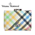 ショッピングWestwood ヴィヴィアンウエストウッド Vivienne Westwood 財布 がま口 三つ折り チェック柄 スモール フレーム ウォレット パスケース付き ミニ財布 オーブ 5115002MW