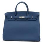 エルメス バーキン40 トゴ ディープブルー シルバー金具 D刻印