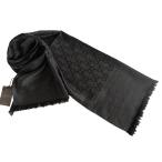 グッチ　ストール　マフラー　GUCCI　シルク入り　GG柄　大判45×180cm　ダークグレー　165904