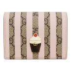 グッチ 財布 GUCCI カードケースウォレット レディース GGスプリームキャンバス キャンディケイン ストライプ 701489 ピンク
