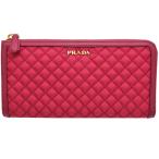 プラダ財布 PRADA L字ファスナー長財布 レディース TESSUTO QUILTIN 1ML183 ラズベリーピンク