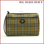 バーバリー バッグ レディース (メンズ可) BURBERRY セカンドバッグ ポーチ ライセンス ノバチェック 中古 X12517